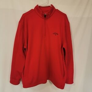 Callaway Long Sleeve 1/4 Zip Golf Polo in Red - Sz L